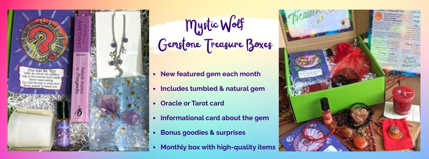 Mystic Wolf Gemstone Treasure Box